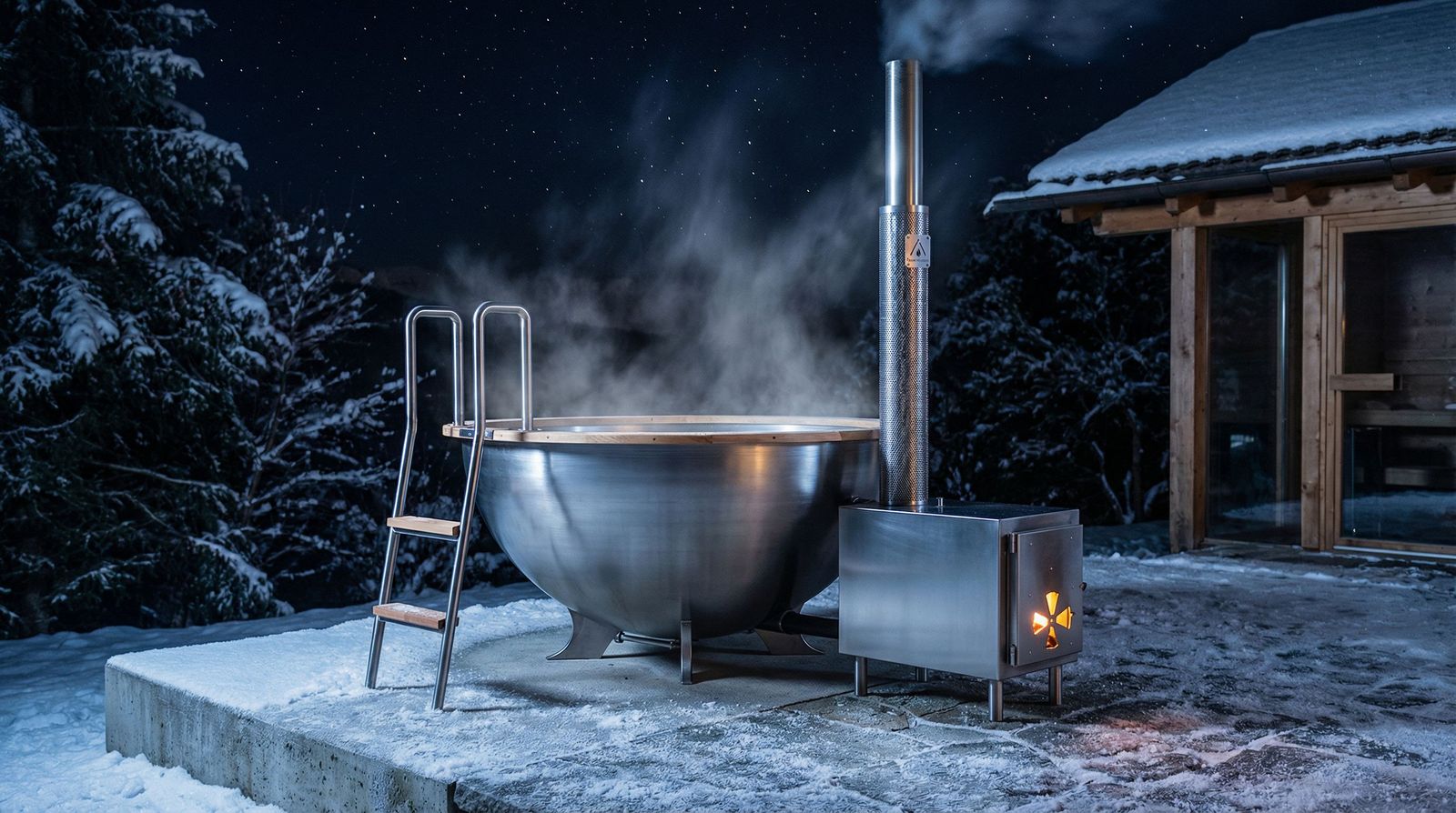 Edelstahl Badezuber Outdoor Wellness
